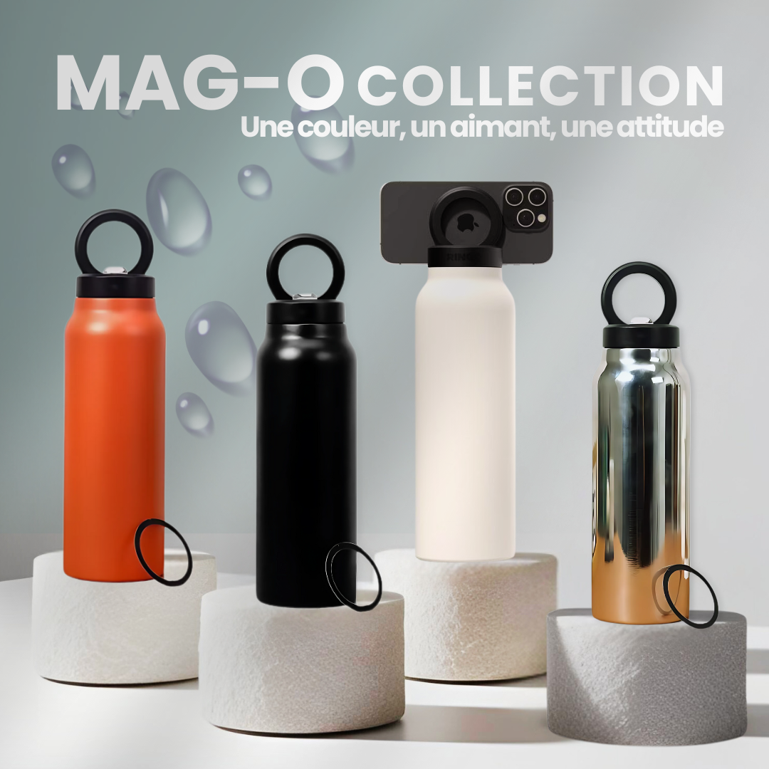 Gourdes isothermes magnétiques DARKETTE STELLA BIANCA CLÉMENTINE 4 couleurs élégantes acier inox"

